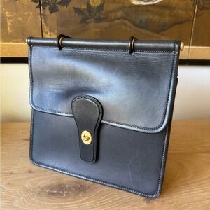 Coach OG Willis Classic Black Leather Top Handle Bag HIGHLY DESIRABLE